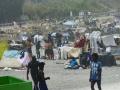 Campamento de inmigrantes en la playa de El Trampolín de Ceuta