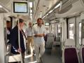 Imagen del ministro de Óscar Puente en uno de los 'nuevos' trenes de Cercanías en Valencia.