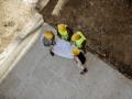 Trabajadores en la construcción de un edificio