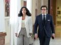 La portavoz de Vox en el Congreso, Pepa Millán, y el diputado de Vox, José María Figaredo, a su llegada a la Junta de Portavoces en el Congreso de los Diputados