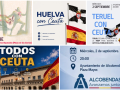 Algunas de las manifestaciones convocadas en apoyo a Ceuta para este 2 de septiembre