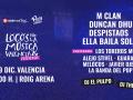 Cartel promocional del festival Locos por la Música en el Roig Arena de Valencia