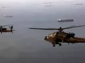 Helicópteros Apache en el estrecho de Ormuz