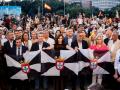 Decenas de personas durante una concentración en solidaridad con Ceuta, a 2 de septiembre de 2026, en Madrid (España)