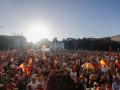 Asistentes a la manifestación con motivo del Día de Ceuta en Madrid, convocada este miércoles ante todos los ayuntamientos de España.