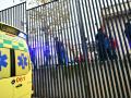 Una ambulancia en las inmediaciones de un centro de inmigrantes de Ceuta