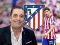 Montaje de Paulo Futre y Julián Alvarez con el escudo del Atlético de Madrid en el centro