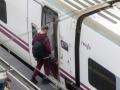 Un viajero coge un tren en la Estación Puerta de Atocha-Almudena Grandes.