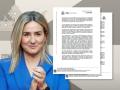 Montaje de la ministra de Educación y el documento