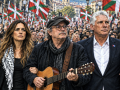 Fermín Muguruza, Itziar Ituño, Silvio Rodríguez, Díaz-Canel y Arnaldo Otegui