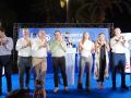 Imagen tomada este viernes, de izquierda a derecha, de Luis Barcala, Carlos Gil, Toni Pérez, Juanfran Pérez Llorca, Ester Muñoz, Marta Barrachina, Vicent Mompó y Pablo Ruz