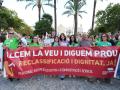 Imagen tomada este sábado de Diana Morant durante la manifestación de profesores de la educación pública en Valencia