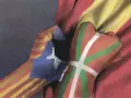 Ilustración con la bandera catalana y vasca