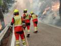 Imagen de las tareas de extinción del incendio de Tuéjar