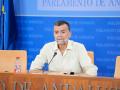 El portavoz del grupo Por Andalucía, Antonio Maíllo, en rueda de prensa en el Parlamento andaluz