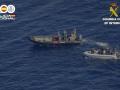 Rescate de una patera localizada en aguas de Ibiza el pasado febrero.