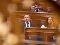 El presidente de Vox, Santiago Abascal, durante una sesión plenaria en el Congreso de los Diputados