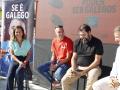 Villaverde junto a Aspas este martes en Vigo, durante la presentación de la nueva campaña del mejillón