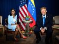 El presidente de EEUU, Donald Trump, participa en una reunión informal con la presidenta encargada de Venezuela, Delcy Rodríguez, en el hotel Lotte Palace de la ciudad de Nueva York