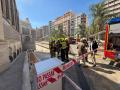 Imagen tomada este jueves del incendio en el Mercado Central de Valencia