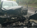 Estado en el que quedó uno de los coches implicados en el accidente mortal de Cerceda
