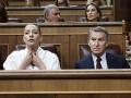 La portavoz popular en el Congreso, Ester Muñoz, junto al líder popular, Alberto Núñez Feijóo