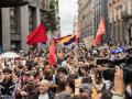 Imagen de la manifestación de este viernes frente al Congreso en Madrid