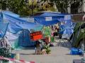 Imagen de la acampada de la Plaza del Ayuntamiento de Valencia