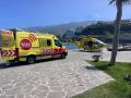 Ambulancia y helicóptero del 112 Canarias