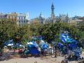 Imagen de la acampada en la Plaza del Ayuntamiento de Valencia