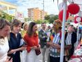 Imagen tomada este domingo de Nuria Martínez, Begoña Carrasco y Carmen Uriol durante los actos por el Día de la Hispanidad en Castellón