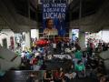 Acampada en el interior de la Facultad de Ciencias de la Información