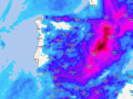 Precipitación acumulada hasta la medianoche del martes