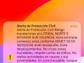 Detalle del Es-Alert remitido este sábado