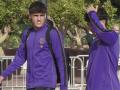 Plantilla del Barca volviendo  a Barcelona tras el retraso por las lluvias en Sevilla