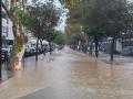 La céntrica avenida de Ignasi Wallis, en Ibiza, momentos antes de inundarse totalmente este domingo.