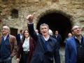 l presidente del Partido Popular, Alberto Núñez Feijóo, recorre las calles de Ciudad Rodrigo