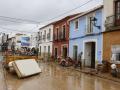 Calles embarradas en Els Poblets, zona afectada por la dana Adam en Valencia