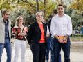 La exalcaldesa de Barcelona Ada Colau (i), y el diputado de Más Madrid en la Asamblea, Emilio Delgado (d), durante el acto de presentación de su candidatura a las elecciones generales del 29N