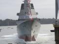 Navantia ha botado este martes con éxito en el astillero de Ferrol la fragata F-112 Roger de Lauria, la segunda de la serie F-110 para la Armada, poco más de un año después de la botadura del primer buque del programa