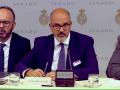 Imagen del CEO de Iryo, Fabrizio Favara en la Comisión de Investigación sobre el estado de la red ferroviaria en España
