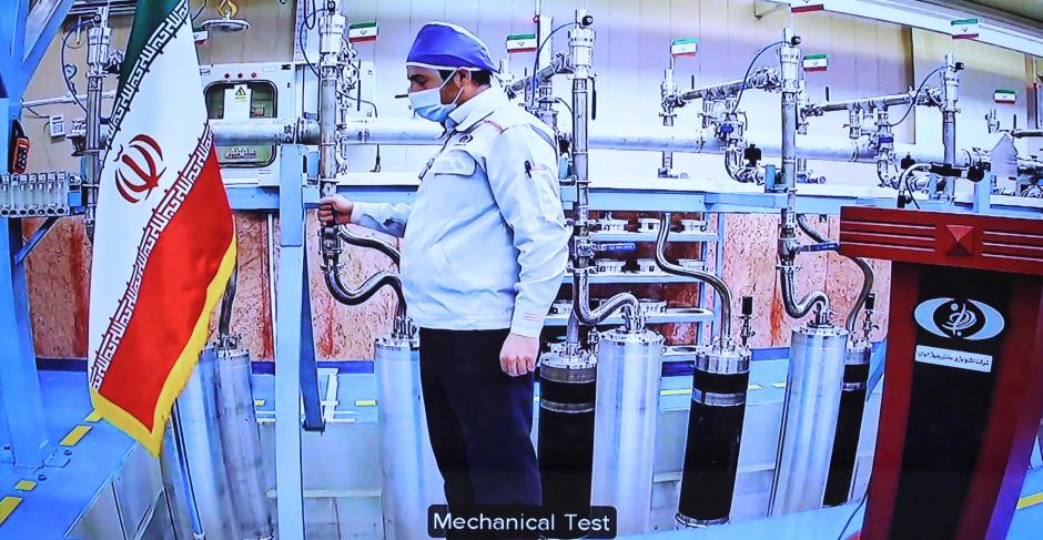 Funcionamiento de un motor dentro de la planta de enriquecimiento de uranio de Natanz en Irán