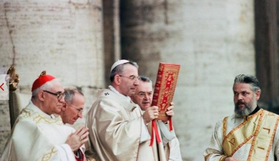 Juan Pablo I durante la misa del 3 de septiembre de 1978