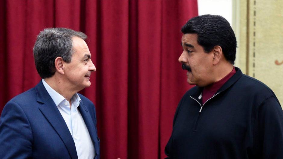 Zapatero junto a Maduro en una de sus entrevistas.