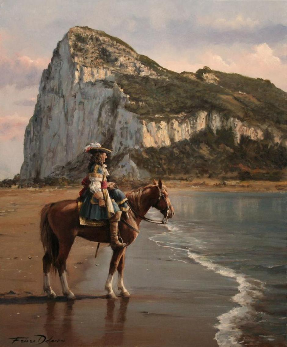 Cuadro «El último de Gibraltar», por Augusto Ferrer-Dalmau, en el que se muestra la figura de Diego de Salinas