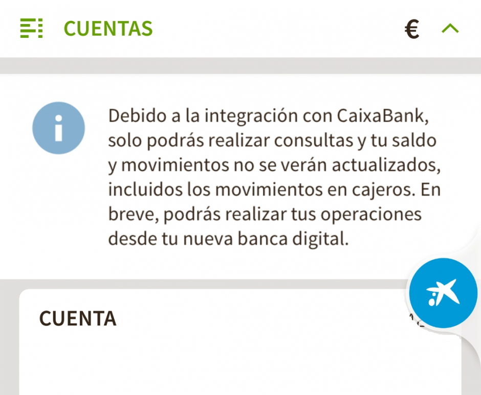 Mensaje aplicación Bankia