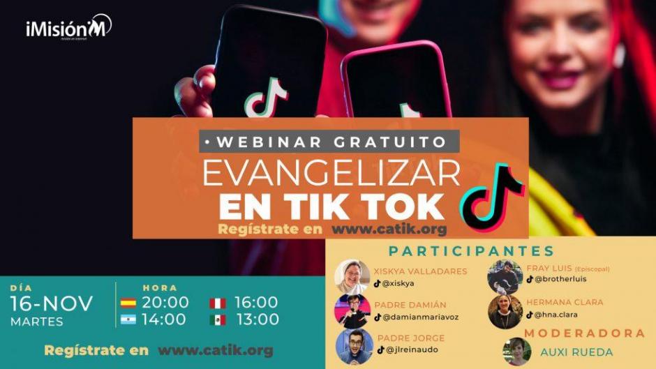 Cartel del evento sobre cómo evangelizar en Tik Tok.