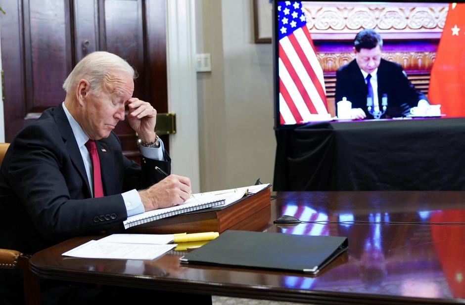 Reunión virtual entre el presidente Joe Biden y el presidente de China, Xi Jinping