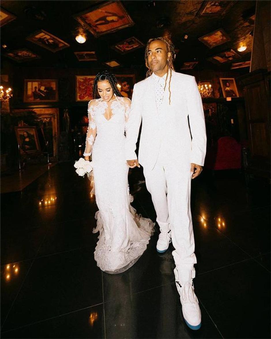 La pareja, durante la celebración de su segunda boda en Las Vegas