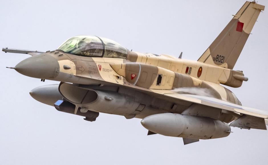 Un F-16 Falcon Fighter de Marruecos